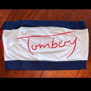 TOMMY TOMBOY BANDEAU CROP TOP
